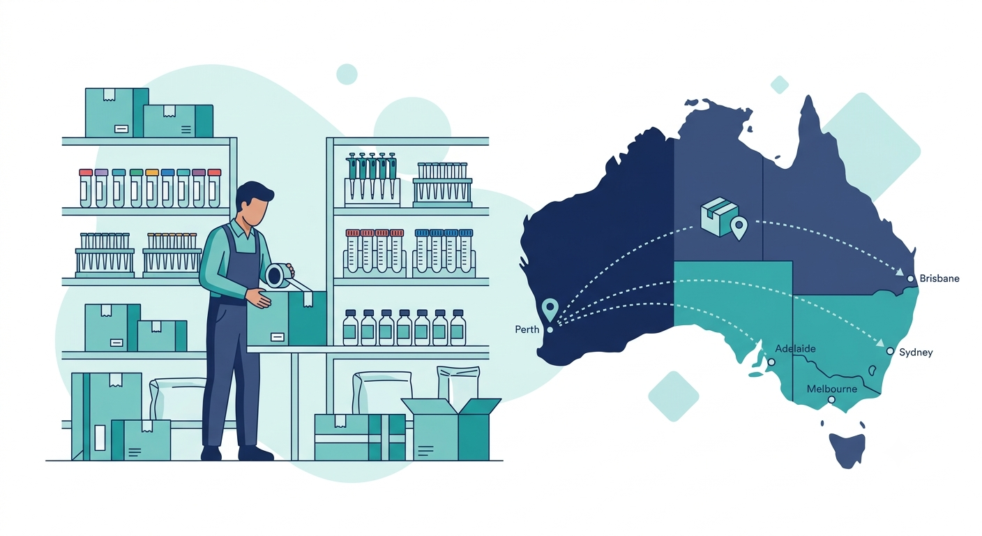 Fast dispatch from Perth warehouse and delivery routes across Australia